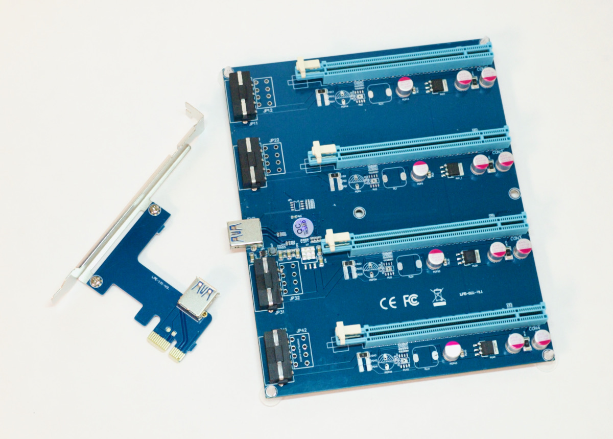 ZS ZHISHANG PCI-E X1 to 4 PCI-E X16 Expansion Riser | Raspberry Pi