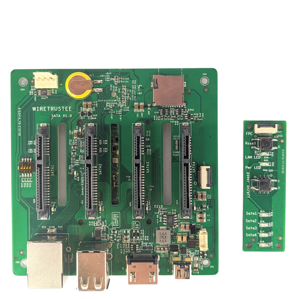 Wiretrustee 4x SATA NAS Board Raspberry Pi PCIe Database