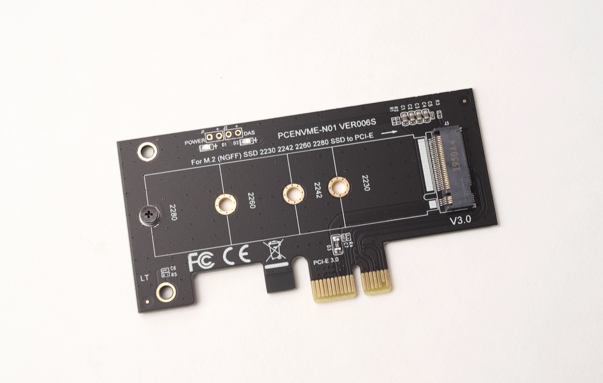MZHOU NVMe M.2 SSD M Key to PCIe 1x Adapter